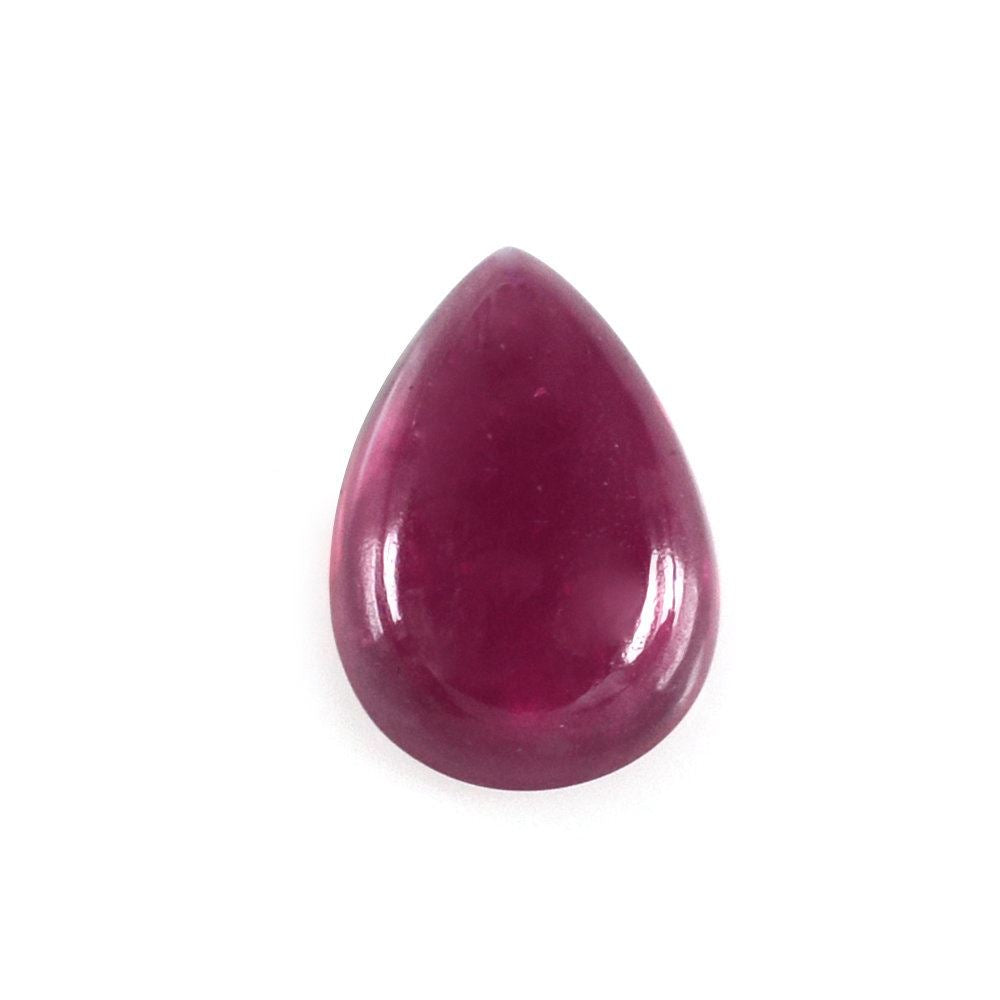 GLASSFILLED RUBY PEAR CAB 6X4MM 0.58 Cts.