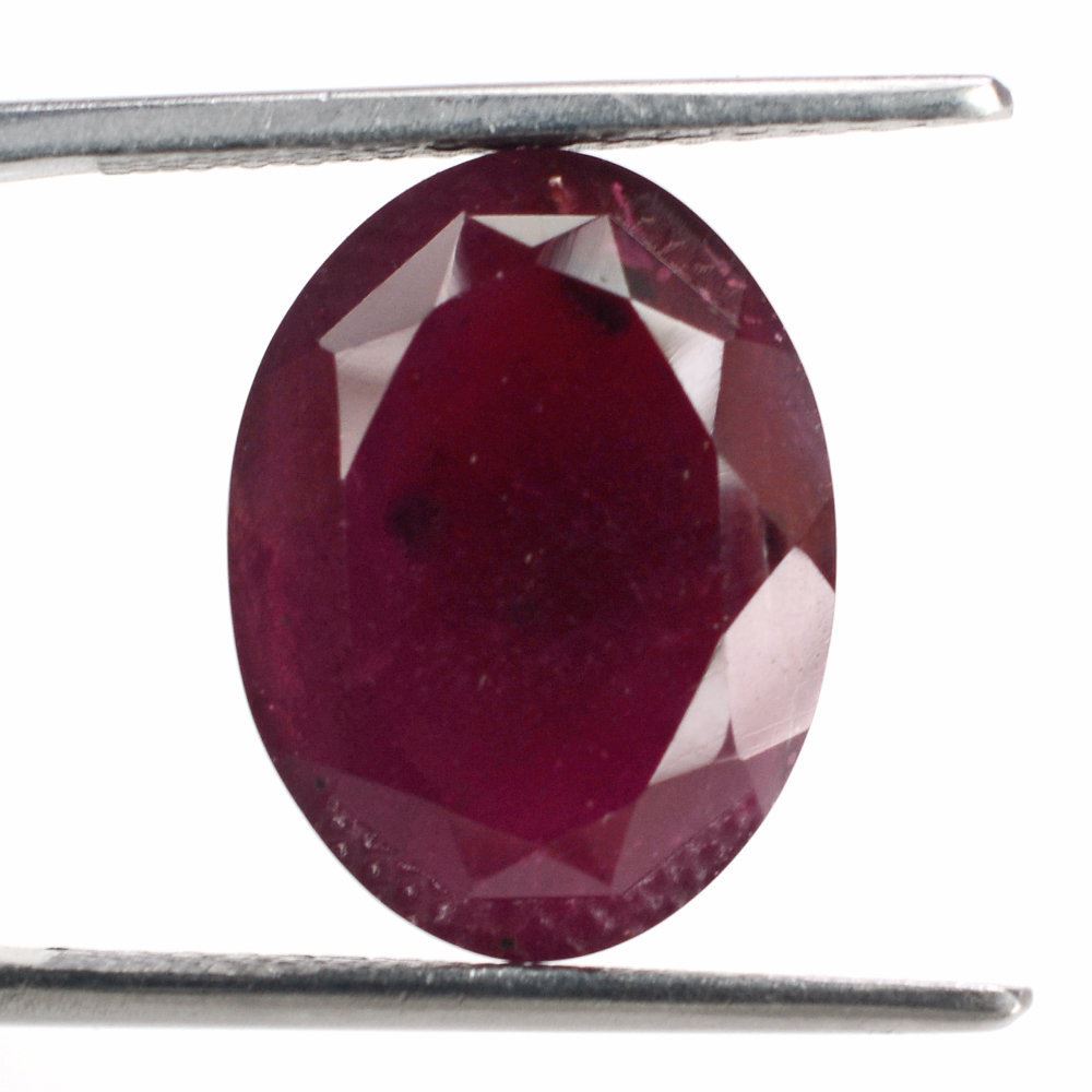 GLASSFILLED RUBY CUT OVAL 16X12MM 13.40 Cts.