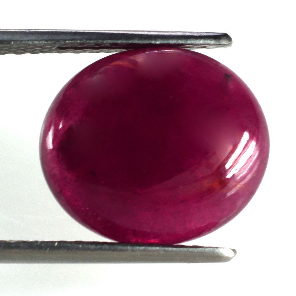 GLASSFILLED RUBY OVAL CAB 15X13MM 12.34 Cts.