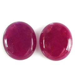 GLASSFILLED RUBY OVAL CAB 15X13MM 12.34 Cts.