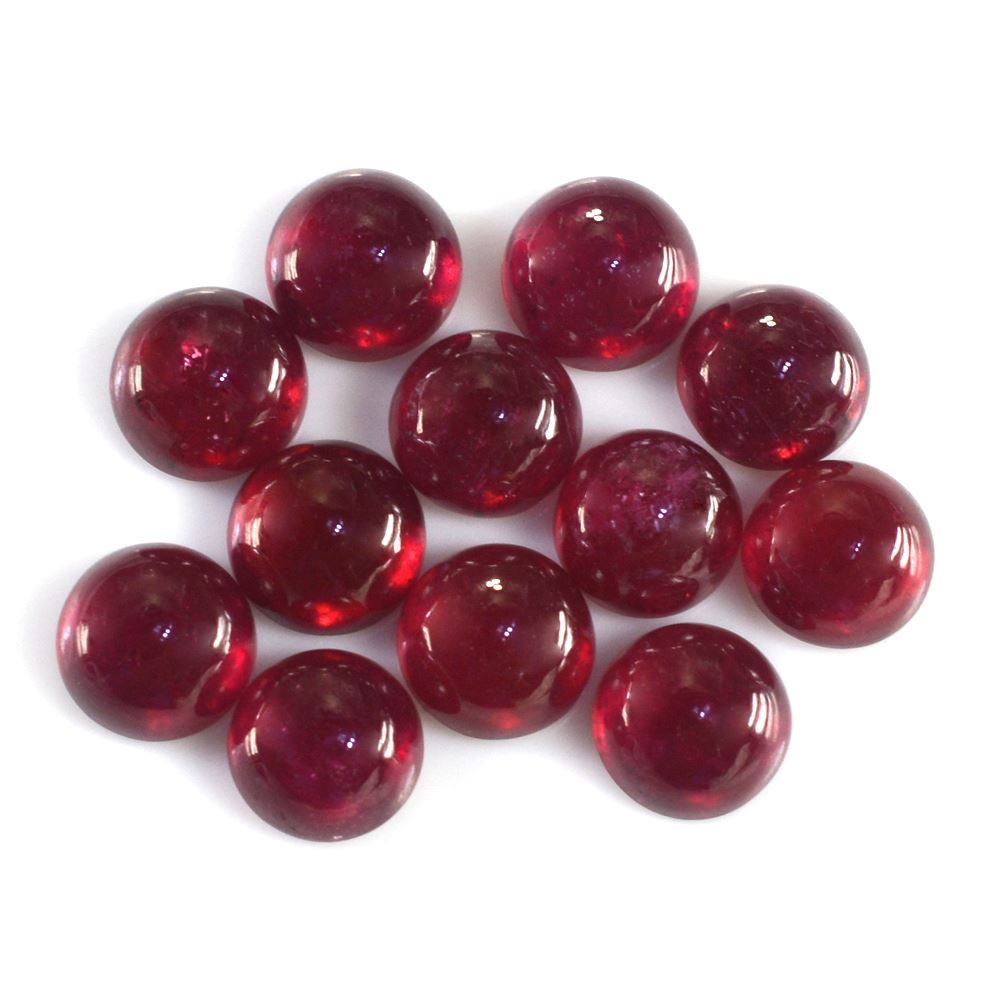 GLASSFILLED RUBY ROUND CAB (RED COLOR) 6MM 1.26 Cts.