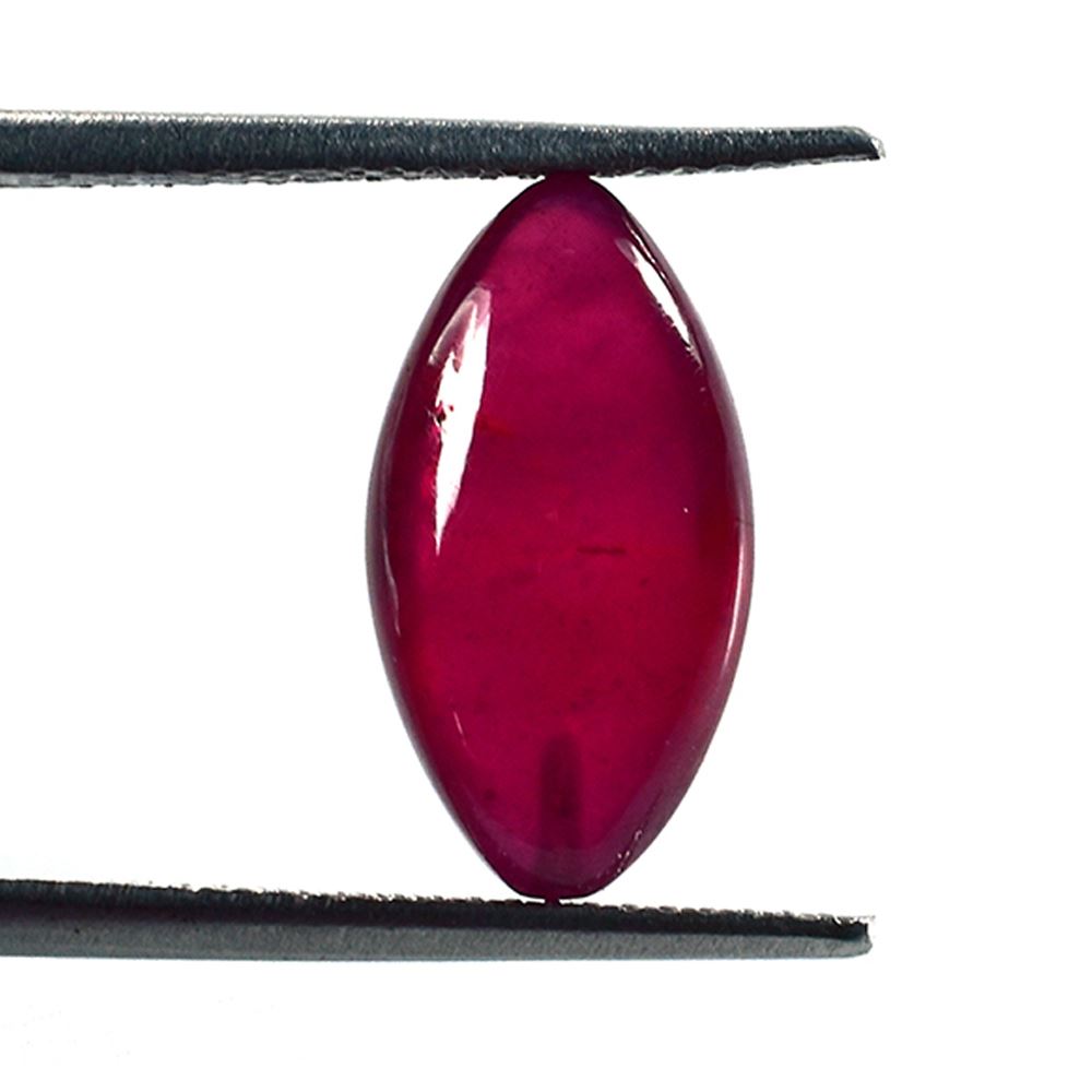 GLASSFILLED RUBY (MEDIUM)(SI) PLAIN LENTIL MARQUISE (H/D_0.80) 15.00X8.00 MM 6.40 CTS