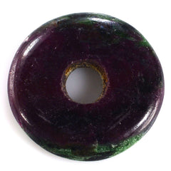 RUBY ZOISITE PLAIN ROUND WITH CARVED WITH BIG HOLE (FULL DRILL) 22X4MM 20.50 Cts.