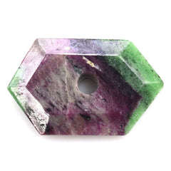 RUBY ZOISITE FACETED FANCY SHAPE WITH HOLE (FULL DRILL) 38X24MM 50.90 Cts.