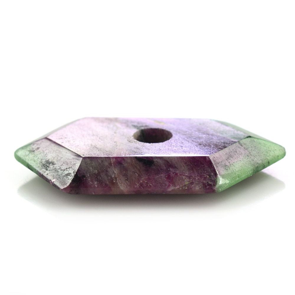 RUBY ZOISITE FACETED FANCY SHAPE WITH HOLE (FULL DRILL) 38X24MM 50.90 Cts.