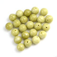 YELLOW SERPENTINE PLAIN ROUND BALLS (FULL DRILL1.50MM) 10MM 6.96 Cts.