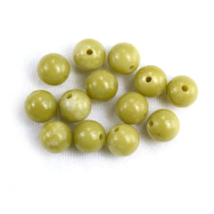 YELLOW SERPENTINE PLAIN ROUND BALLS (FULL DRILL1.50MM) 8MM 3.41 Cts.