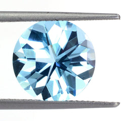 SKY BLUE TOPAZ PENTAGON ROUND WITH STAR CUT BACK (DES#43) 12MM 6.55 Cts.