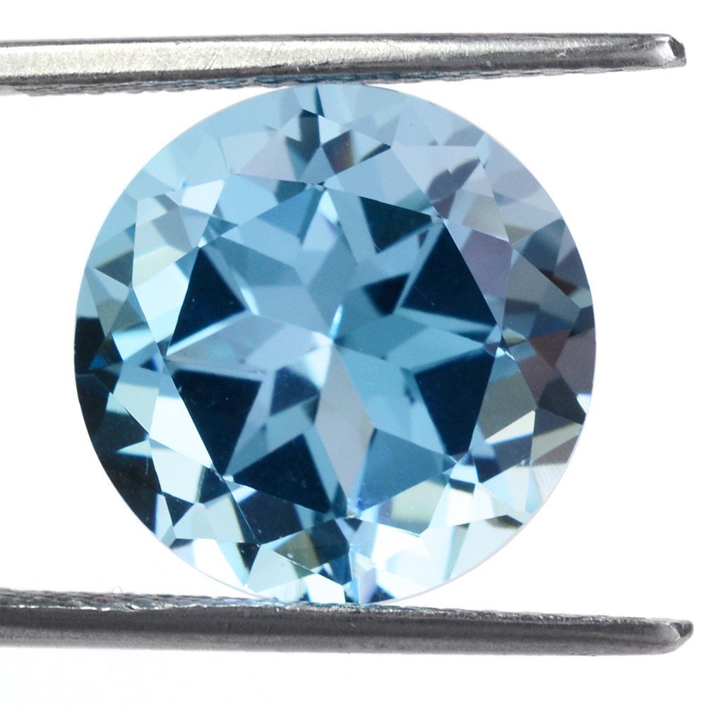 SKY BLUE TOPAZ CUT ROUND 14MM 12.20 Cts.