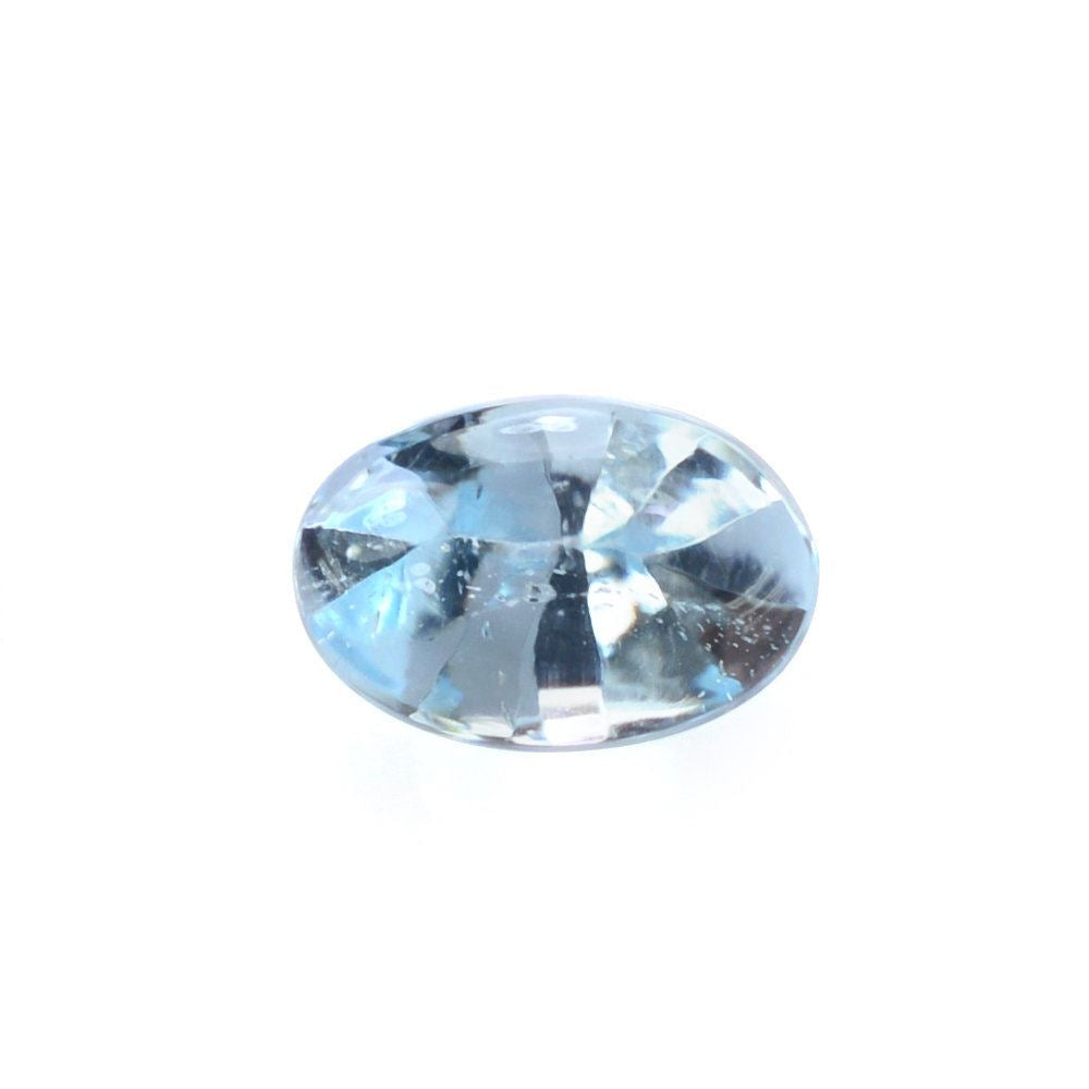 SKY BLUE TOPAZ BUFFTOP OVAL WITH TWISTED CONCAVE BACK (DES#31) 6X4MM 0.68 Cts.