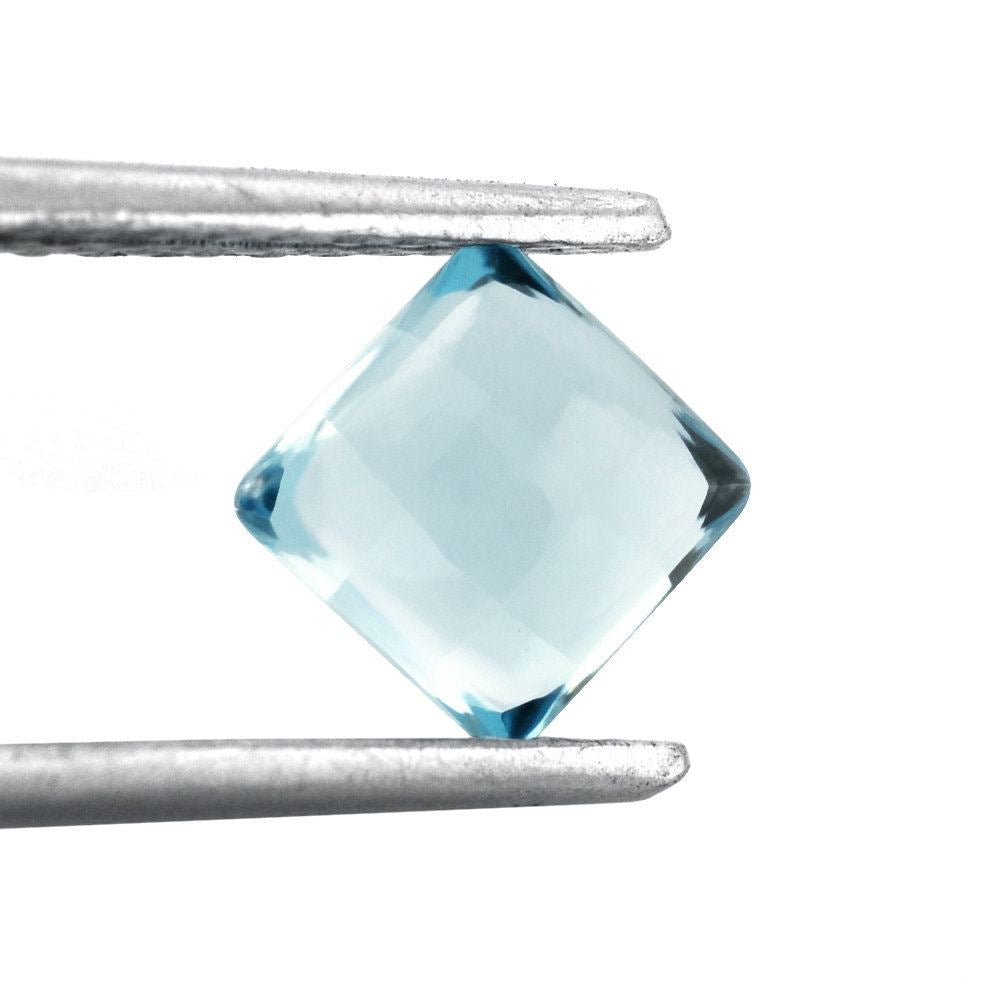 SKY BLUE TOPAZ BUFFTOP CHESS CUT CUSHION 6MM 1.50 Cts.