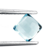 SKY BLUE TOPAZ BUFFTOP CHESS CUT CUSHION 6MM 1.50 Cts.
