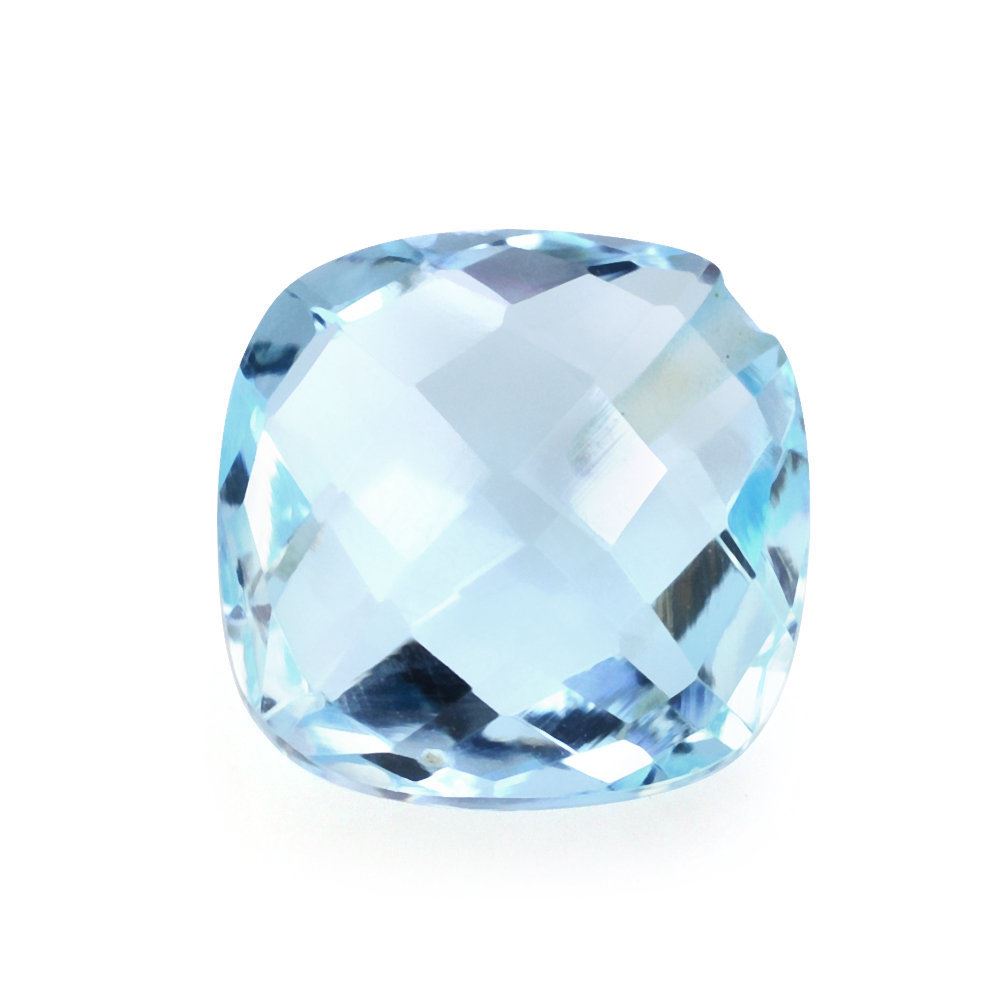 SKY BLUE TOPAZ BRIOLETTE CUSHION (HALF DRILL) (SI) 8MM 2.52 Cts.