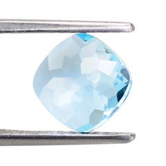 SKY BLUE TOPAZ IRREGULAR CUT BRIOLETTE CUSHION 8.50MM 3.58 Cts.