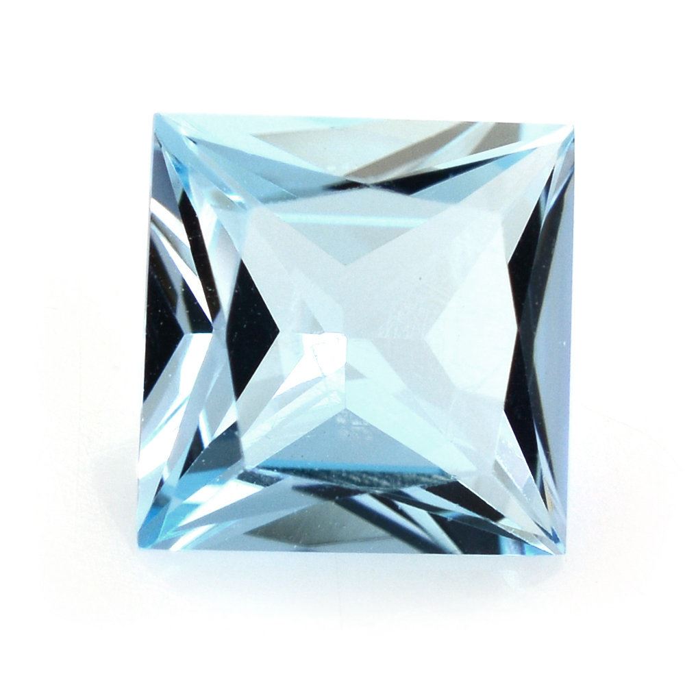 SKY BLUE TOPAZ PRINCESS CUT SQUARE 9MM 3.75 Cts.
