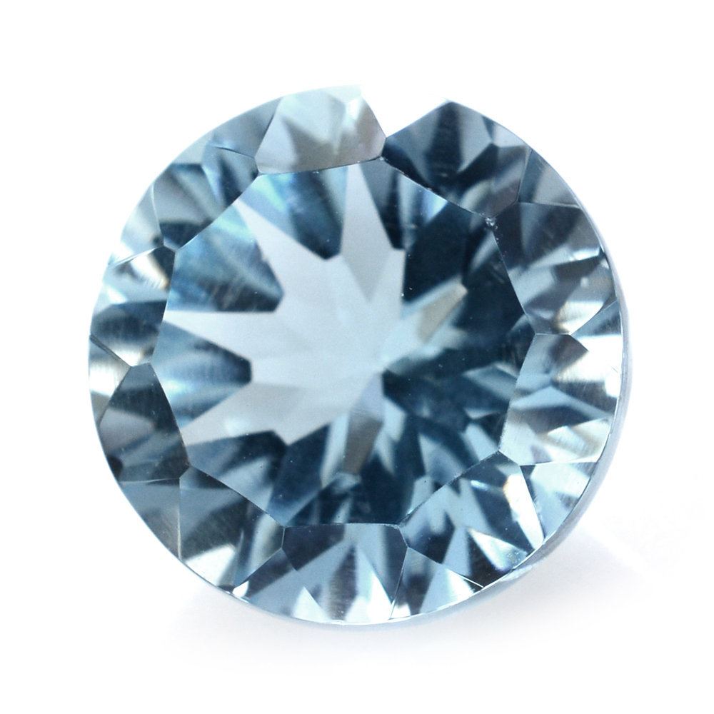 SKY BLUE TOPAZ CONCAVE CUT ROUND 9MM 3.64 Cts.