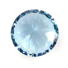 SKY BLUE TOPAZ CONCAVE CUT ROUND 9MM 3.64 Cts.