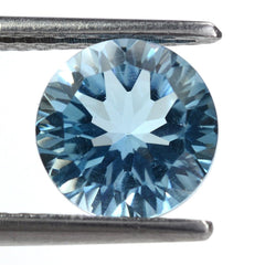 SKY BLUE TOPAZ CONCAVE CUT ROUND 9MM 3.64 Cts.