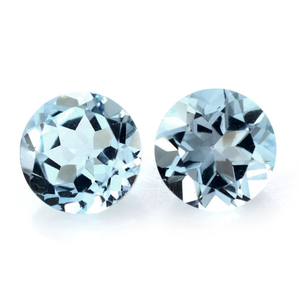 SKY BLUE TOPAZ CUT ROUND 8MM 2.28 Cts.