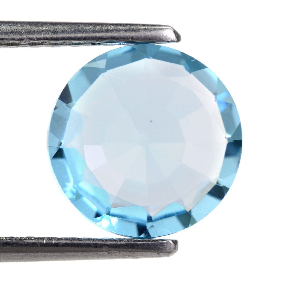 SKY BLUE TOPAZ CUT ROUND (STEP CUT BACK ) 10MM 3.48 Cts.