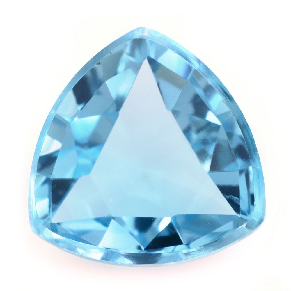 SKY BLUE TOPAZ ROSE CUT TRILLION CAB 14MM 11.82 Cts.
