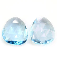 SKY BLUE TOPAZ ROSE CUT BRIOLETTE IRREGULAR TRILLION 15X13MM 6.75 Cts.