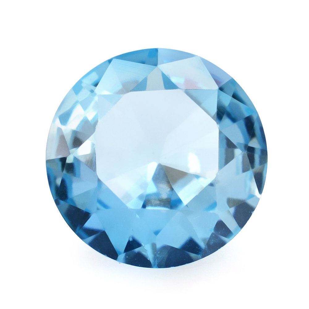 SKY BLUE TOPAZ DIAMOND CUT ROUND 10MM 3.62 Cts.