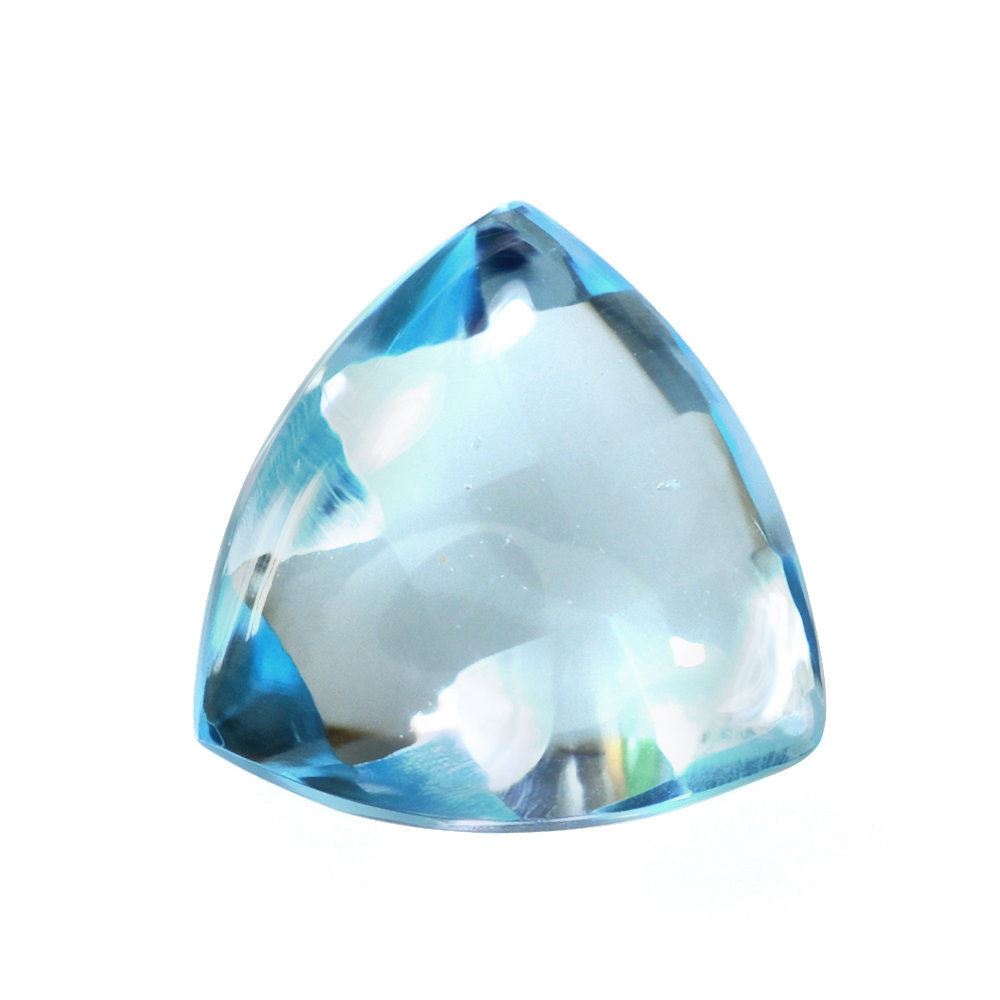 SKY BLUE TOPAZ BUFFTOP CHECKER BACK TRILLION 10MM 3.89 Cts.