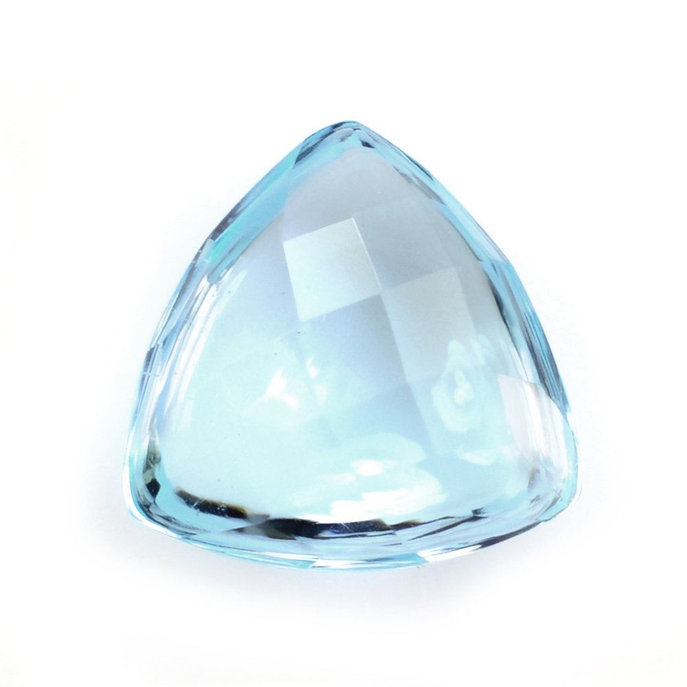 SKY BLUE TOPAZ BUFFTOP CHECKER BACK TRILLION 10MM 3.89 Cts.