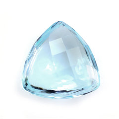 SKY BLUE TOPAZ BUFFTOP CHECKER BACK TRILLION 10MM 3.89 Cts.