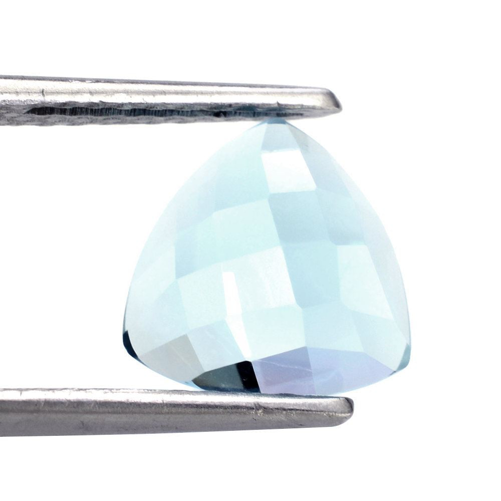 SKY BLUE TOPAZ CHECKER TRILLION CAB 10MM 3.85 Cts.