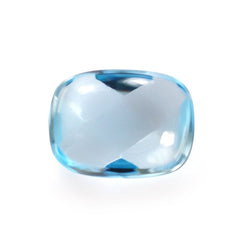 SKY BLUE TOPAZ BUFFTOP CHECKER CUT CUSHION 8X6MM 1.79 Cts.