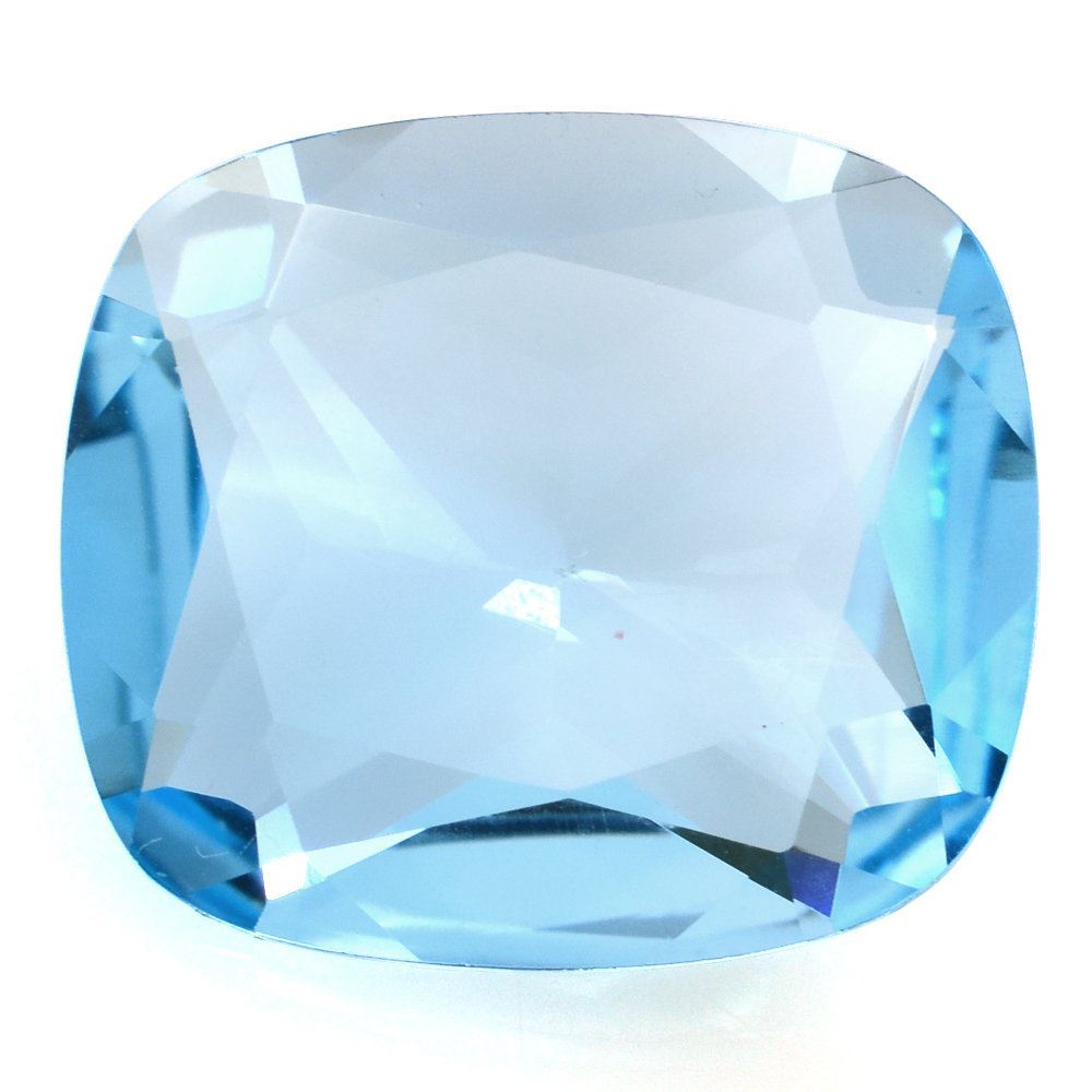 SKY BLUE TOPAZ PRINCESS CUT BACK CUSHION 16X14MM 10.37 Cts.