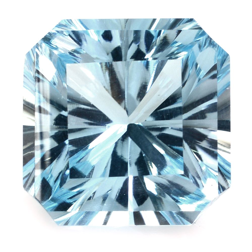 SKY BLUE TOPAZ CONCAVE ASCHER CUT SQUARE - OCTAGON (DES#139) 15MM 18.10 Cts.