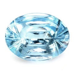 SKY BLUE TOPAZ BUFFTOP CONCAVE BACK OVAL (DES#105) 16X12MM 10.93 Cts.