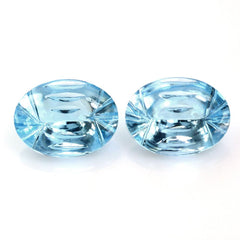 SKY BLUE TOPAZ BUFFTOP CONCAVE BACK OVAL (DES#105) 16X12MM 10.93 Cts.