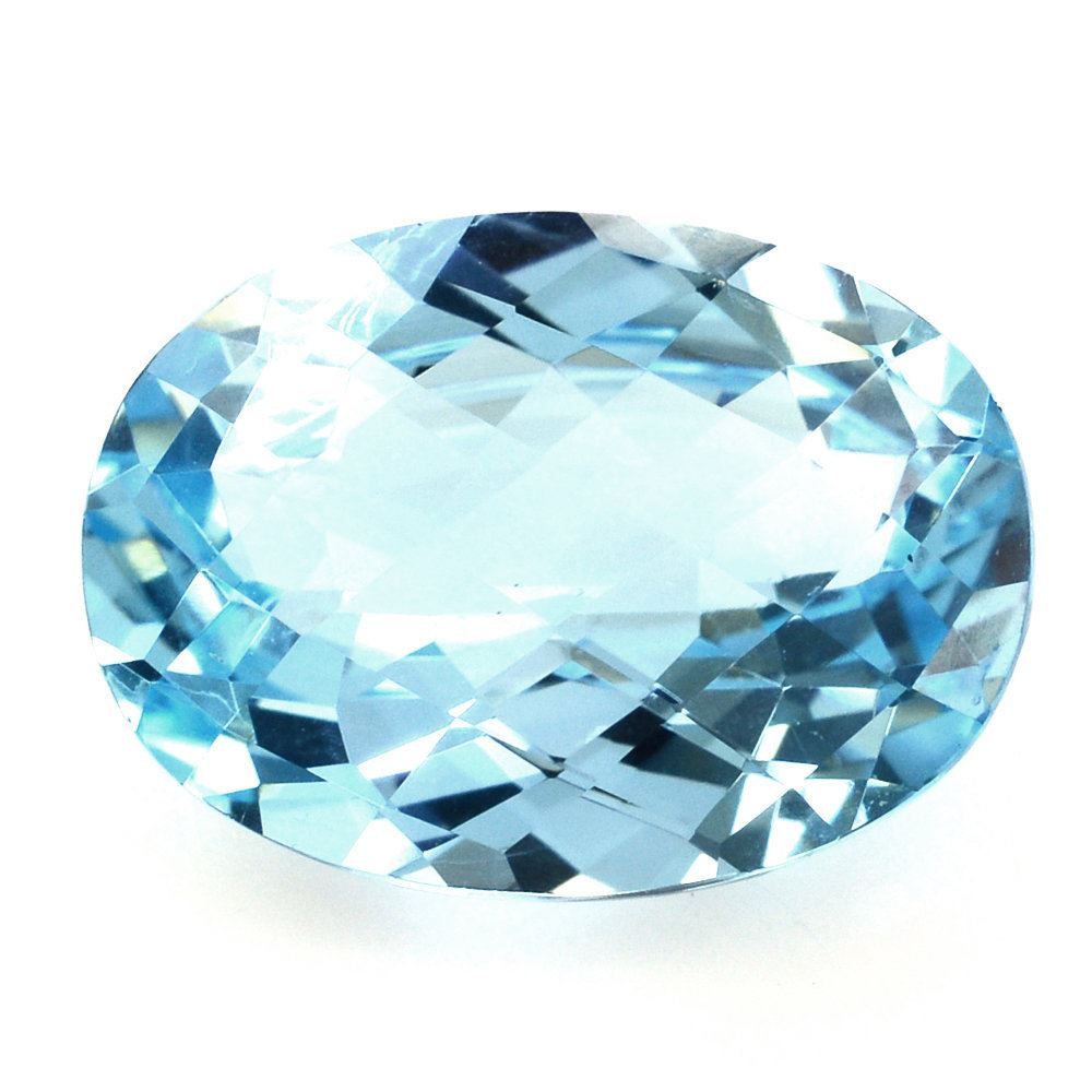 SKY BLUE TOPAZ CHECKER CUT OVAL 18X13MM 14.39 Cts.