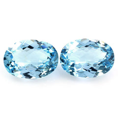 SKY BLUE TOPAZ CHECKER CUT OVAL 18X13MM 14.39 Cts.