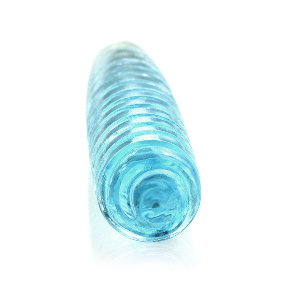 SKY BLUE TOPAZ SPIRAL CARVED DROPS (DES#149) (HALF DRILL) 28X7MM 14.65 Cts.