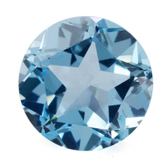 SKY BLUE TOPAZ PENTAGON ROUND WITH STAR CUT BACK (DES#43) 12MM 7.78 Cts.