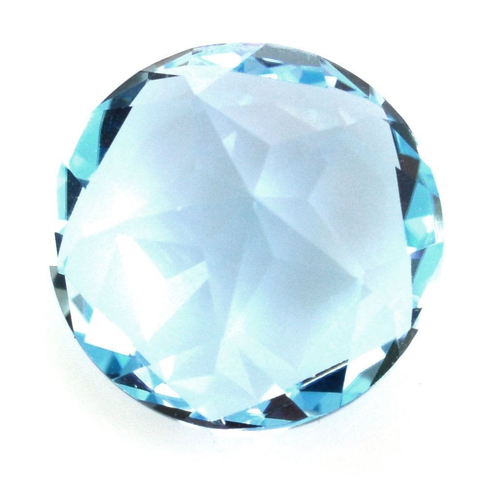 SKY BLUE TOPAZ PENTAGON ROUND WITH STAR CUT BACK (DES#43) 12MM 7.78 Cts.