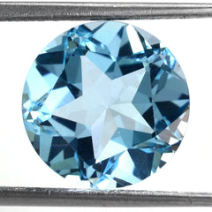 SKY BLUE TOPAZ PENTAGON ROUND WITH STAR CUT BACK (DES#43) 12MM 7.78 Cts.