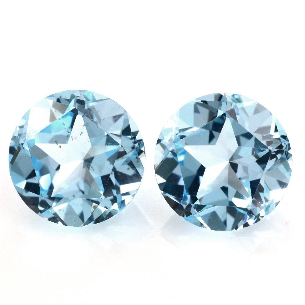 SKY BLUE TOPAZ PENTAGON ROUND WITH STAR CUT BACK (DES#43) 12MM 7.78 Cts.
