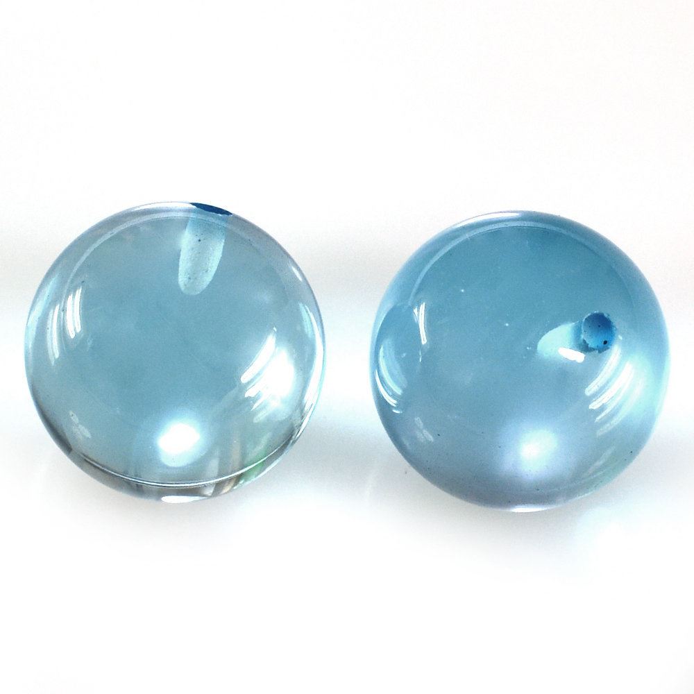 SKY BLUE TOPAZ PLAIN BALLS (HALF DRILL 0.80MM) 10MM 9.75 Cts.
