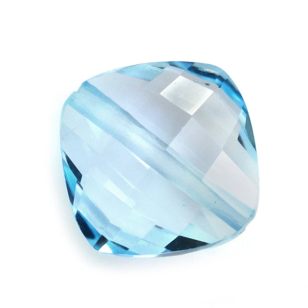 SKY BLUE TOPAZ BRIOLETTE CUSHION (FULL DRILL) (SI) 10MM 5.08 Cts.