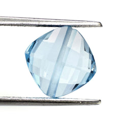 SKY BLUE TOPAZ BRIOLETTE CUSHION (FULL DRILL) (SI) 10MM 5.08 Cts.