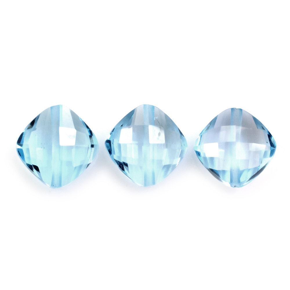 SKY BLUE TOPAZ BRIOLETTE CUSHION (FULL DRILL) (SI) 10MM 5.08 Cts.
