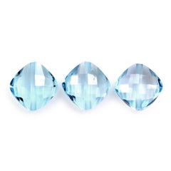 SKY BLUE TOPAZ BRIOLETTE CUSHION (FULL DRILL) (SI) 10MM 5.08 Cts.