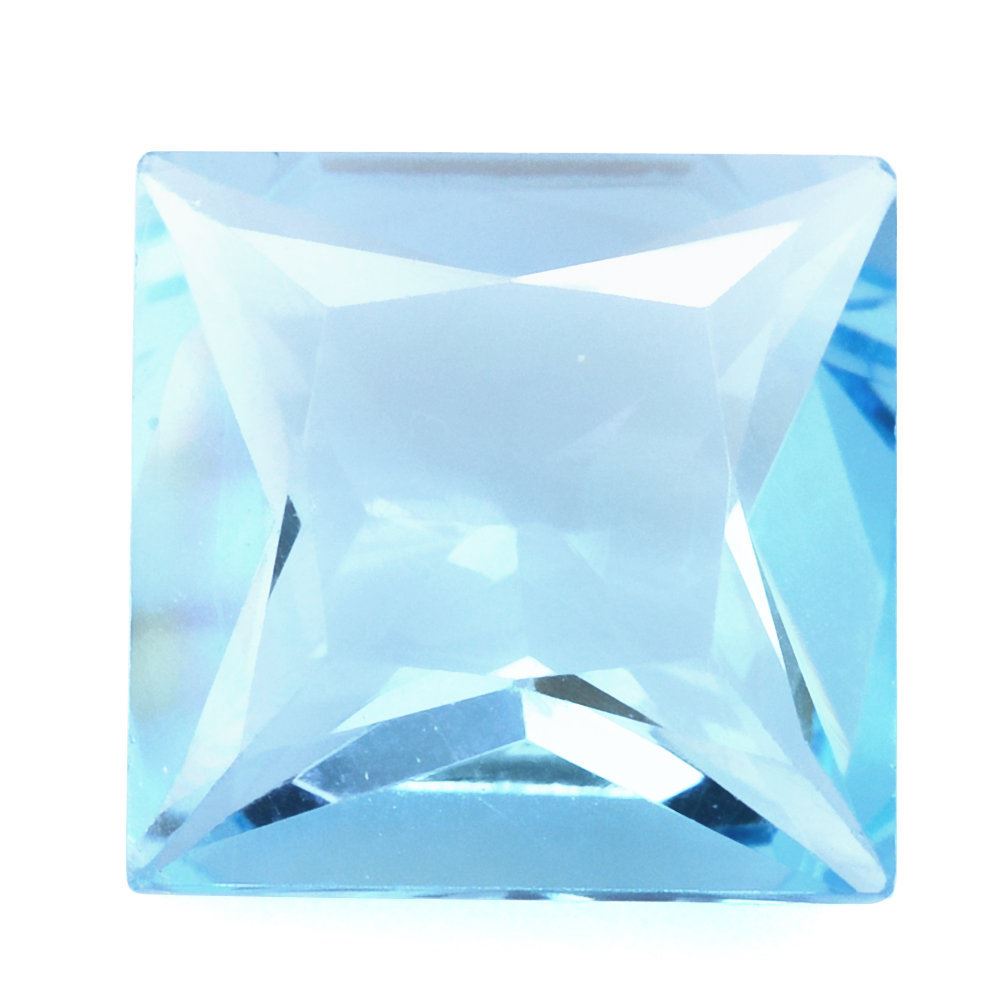 SKY BLUE TOPAZ PRINCESS CUT SQUARE 13MM 10.11 Cts.