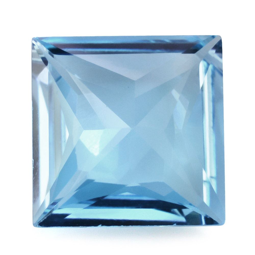 SKY BLUE TOPAZ PRINCESS CUT SQUARE 13MM 10.11 Cts.